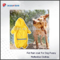 Forme la capa de la lluvia del animal doméstico para el perrito del perro / la chaqueta impermeable Ropa con capucha / reflexiva de la lluvia